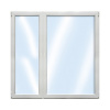 Plastové okno dvojkrídlové ESG ARON Basic biele 1600 x 1600 mm (1 / 3-2 / 3)