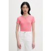 Tommy Jeans basic tričko dámske bavlnené s elastanom DW0DW17383 ružová XXS