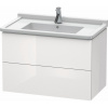 DURAVIT L-Cube závesná skrinka pod umývadlo, 2 zásuvky, 820 x 469 x 558 mm, biela vysoký lesk, LC626502222