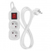 Kábel predlžovací EMOS 2 x zásuvka, vypínač, 1,4 m (P12114) biely