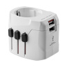 PRO Light USB. 3-pólový cestovný adaptér , white Farba: white