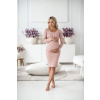Tehotenské a dojčiace šaty rebrované Tummy milk & love púdrovo ružová, veľ. L