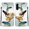 Peňaženkové 3D puzdro na Samsung Galaxy A36 5G/A56 5G - Gold Butterfly Feathers