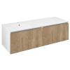 Sapho LOREA skrinka s umývadlom 141x46x51,5cm (70+70cm), ľavá, dub alabama/biela matná LE070-2231-L-05