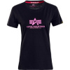 ALPHA INDUSTRIES Dámske tričko New Basic - čierne/neon pink (196051/474)