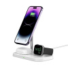 AppleMix Bezdrôtová Qi nabíjačka / stojan TECH PROTECT 3v1 pre Apple iPhone / Watch / AirPods - podpora MagSafe - biela