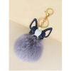Šedá pompom kľúčenka