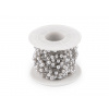 Retiazka z nerezovej ocele perly Ø4 a 6 mm metráž biela 1m
