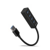 AXAGON HUE-M1A, 4x USB 3.2 Gen 1 MINI rozbočovač, kovový, kábel USB-A 20 cm HUE-M1A