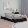 zahrada-XL Posteľný rám čierny 75x190 cm malé jednolôžko masívne drevo 820700
