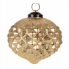 Zlatá sklenená vianočná ozdoba v tvare šišky Willemieke S - 10x10 cm