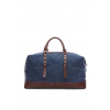 Glara Plátená cestovná retro taška s koženými detailmi 475076
