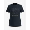 Merino tričko dámske Odlo Merino Tencel Hyper Map Crew Neck S/S - dark sapphire melange