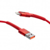 USB Kábel 3A Lightning 2 m, červený