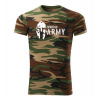 DRAGOWA krátke tričko spartan army, maskáčová 160g/m2 - XL