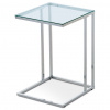 Autronic 84056-06 CR Prístavný stolík 40x40x60 cm, sklenená doska, kovová chrómovaná podnož
