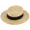 Fiebig - Headwear since 1903 Letný slamený boater klobúk - unisex žirarďák so širšou krempou - Fiebig Canotier Veľkosť: 57 cm (M)