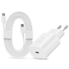 Samsung továrenská EP-TA800EBE Sieťová nabíjačka so zásuvkou USB typu C + kábel USB typu C EP-DW767JBE, 1,8 m, 25 W, biela