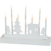 Svietnik MagicHome Vianoce, 8 LED teplá biela, 2xAA, MDF, interiér, 24x5,5x18 cm