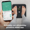 AENO Smart osobná váha ABS0002S, do 180kg, BMI, Srdcový tep, 15 indexov, BTTH, Aplikácia, Spec. sklo, farebný Displej ABS0002S
