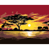 ZUTY Maľovanie podľa čísel - AFRIKA ŽIRAFA A SLONI Rámovanie: vypnuté plátno na rám, Rozmer: 40x50 cm