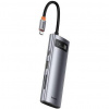 Baseus dokovací stanice 7v1 USB-C (USB-C PD 100W, USB-C, 2x USB 3.0, HDMI, SD/TF port) šedá 6932172602635