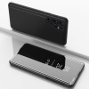 Knižkové puzdro Electroplating Mirror na Samsung Galaxy S22 Ultra 5G - Čierna