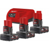 Set akumulátorov Milwaukee M12™ NRG M12NRG-603 (3x6,0Ah +1xC12C) /4933459208/