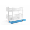 BMS Group Poschodová posteľ s prístelkou KUBO 3 200x90 biela - modrá