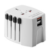 Kompaktný cestovný univerzálny adaptér MUV USB, 2-pólový , white Farba: white