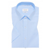 Pánska modrá popelínová košeľa ETERNA Slim fit s krátkym rukávom, Veľkosť 39