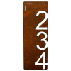Cortenové domové číslo tabuľka 4c Velikost: 15 x 42 cm (XL)