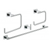 GROHE Essentials Cube 40778001 Súprava doplnkov do kúpeľne 4 v 1, Chróm GRO 40778001