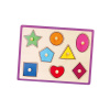 Detské drevené puzzle s úchytmi Viga geometrické tvary