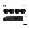 N85P4 HOME NVR PoE recorder + 4x black camera, 3K+ (5 MPx) resolution, set