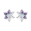 GRACE Silver Jewellery Stříbrné náušnice s motivem fialové lilie - stříbro 925/1000 E-SCE1862/314 Fialová