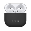 Ultratenké silikónové puzdro FIXED Silky pre Apple AirPods 4, čierne