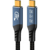 PremiumCord kábel USB4 Version2.0, 80 Gbps, 8K@60Hz, 240 W, Thunderbolt 5, 0,8 m, sivý 8592220026929