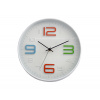 Hodiny nástenné pr.30cm,3D ciferník,PH,sklo,kov BÍ/farebné čísla
