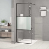 Sprchová zástěna walk-in 80 x 195 cm napůl mléčné ESG sklo Černý 152105