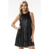 Čierne dámske flitrované šaty, A662 L