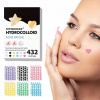 Hydrokoloidné náplasti na tvár na akné, bodové, 432 ks, 6 farieb