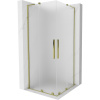 Posuvný sprchový kút Mexen Velar L Duo 80 x 80 cm, matný, zlatý - 871-080-080-02-33-50