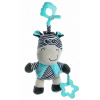 Edukační hrající plyšová hračka s klipem Baby Mix zebra (Hrající plyšová hračka na kočárek/postýlku, Baby mix, zebra s melodií)