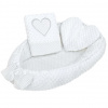 NEW BABY Luxusné hniezdočko s vankúšikom a perinkou New Baby z Minky Srdiečko biele