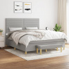 vidaXL Boxspring posteľ s matracom bledosivá 180x200 cm látka - Sivá - 105581-205692