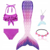 Detské plavky - Ghnatygren dva kusové oblečenie 130 červené, modré, ružové, zelené (Plavecká outfit Mermaid Tail morská panna siréna 130)