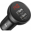 Baseus CCBX-0G Nabíječka do Auta s Displejem 24W 2x USB Grey 6953156215399