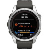 Garmin Fénix 7 S Pro Solar, Silver Stainless Steel, Graphite Band 010-02776-01 42 mm, Dotykový displej, Solar