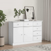 vidaXL Komoda ALTA biela 112x35x73 cm borovicový masív - Biela - 129542-75563